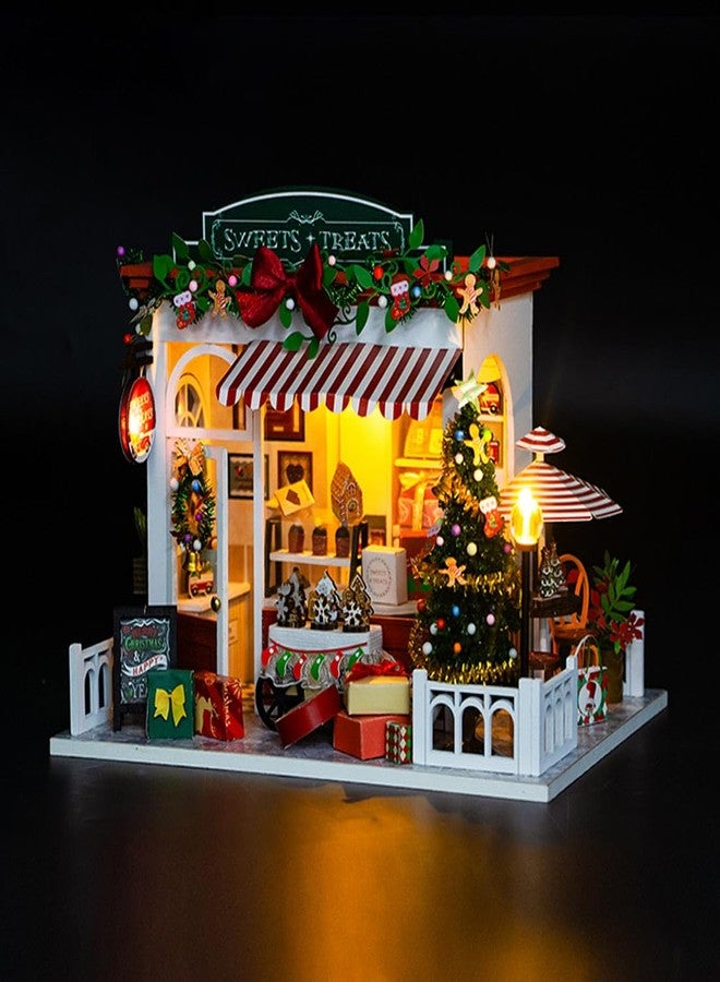 Heligotech DIY Miniature House Kit for Adult and Teens, Christmas Candy House Building Kit for Family and Friends, Mini Wooden Dollhouse Kit for Halloween Christmas Birthday Gifts - Image 3